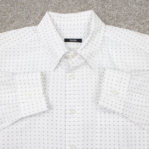 Zanella Harold HBD Shirt Mens XL White Geometric Seersucker Cotton/Rayon‎ L/S
